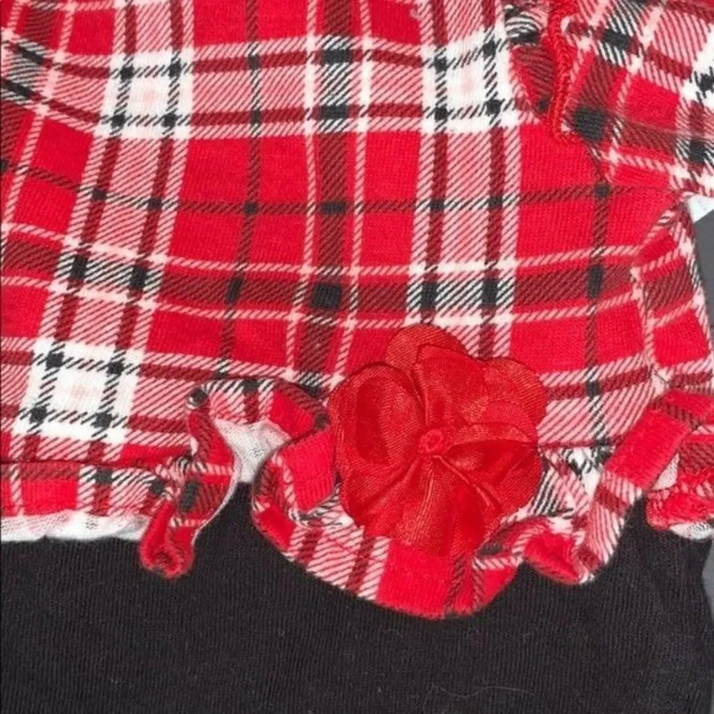 Garanimals Girls One Piece Red And‎ Black Plaid 6-9 Months Romper